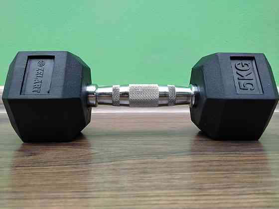 Гантель 5 кг цельная шестигранная гексагональная Zelart Киев