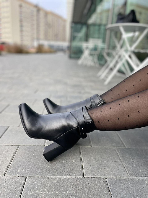 Nivelle Черевики жіночі NIVELLE чорні натуральна шкіра каблук 8 см 38р. (3617) Коломия - фото 7