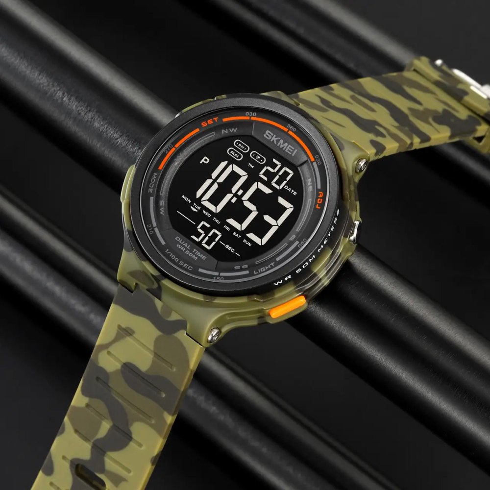 Чоловічий наручний годинник Skmei 1841 Зелений камуфляж Київ - фото 5