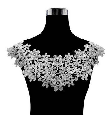Воротник нашивной белый Цветы Киев - изображение 1