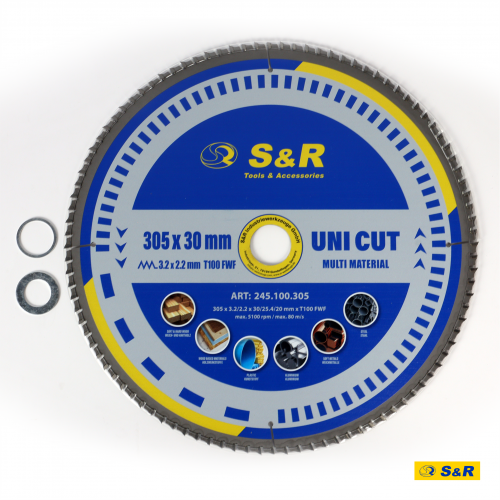 Диск пиляльний універсальний S&R UniCut Meister FWF 305х30х3,2 мм Одеса - фото 10