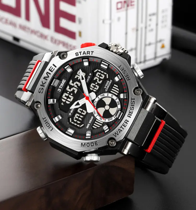 Годинник чоловічий спортивний наручний Skmei 2223 Чорний зі сріблястим Вінниця - фото 7