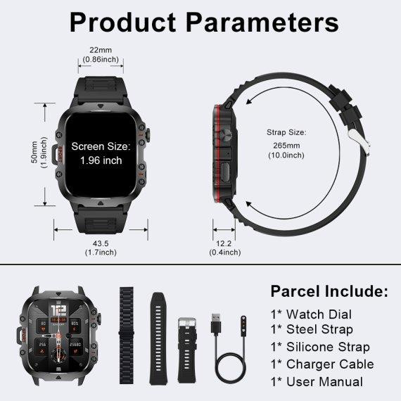 Розумний смарт годинник Smart Expert Nano Steel + 2 ремінця (Чорний) Вінниця - фото 8
