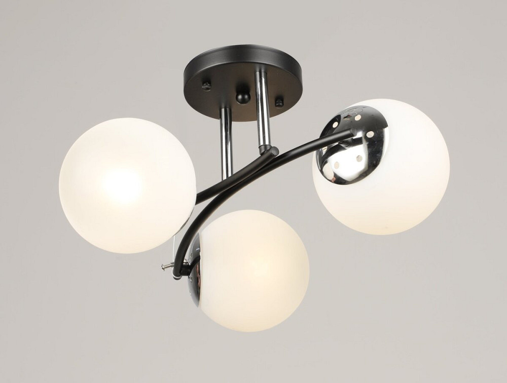 VALESO Люстра стельова на 3 плафони VALESO K2318/3 чорний+хром E27 Коломыя - изображение 1