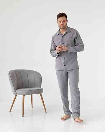 Мужская пижама муслиновая Серый S Харьков