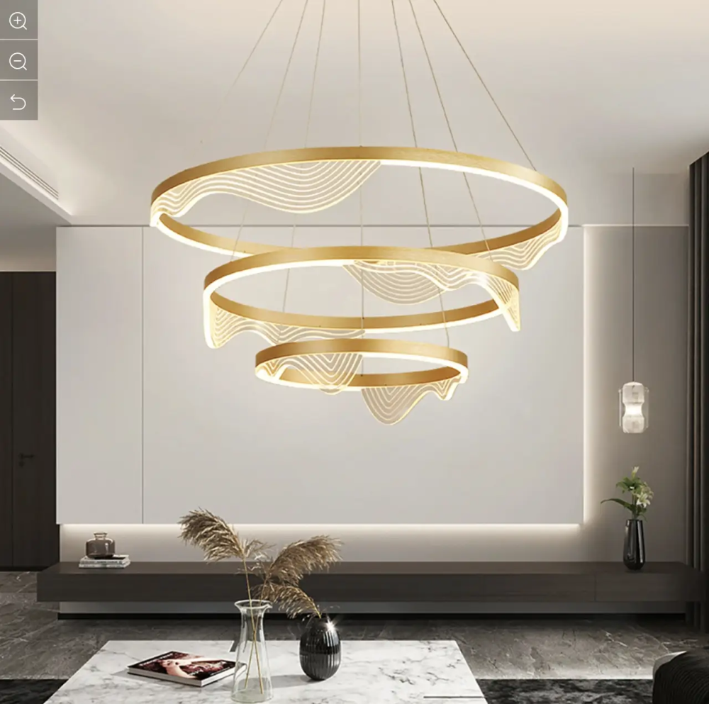 Светодиодная люстра 3 Мира PJ912 (40+60+80см) Золотистая Винница - изображение 1