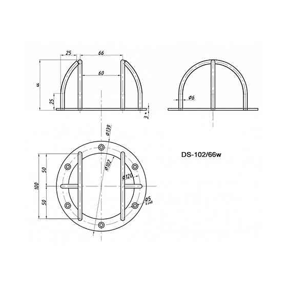 Захисний антивандальний кожух DS-102/66b для купольних камер Киев