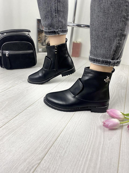 Черевики жіночі Avelina чорні еко-шкіра розмір 36 (23,5 см) і 40 (26 см) (A7025-35) Коломыя - изображение 8