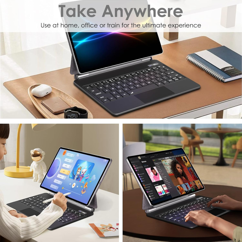 Чехол-клавиатура TECHGEAR для Samsung Galaxy Tab S10+/S9+/S9 FE+/S8+/S7+/S7 FE 12.4