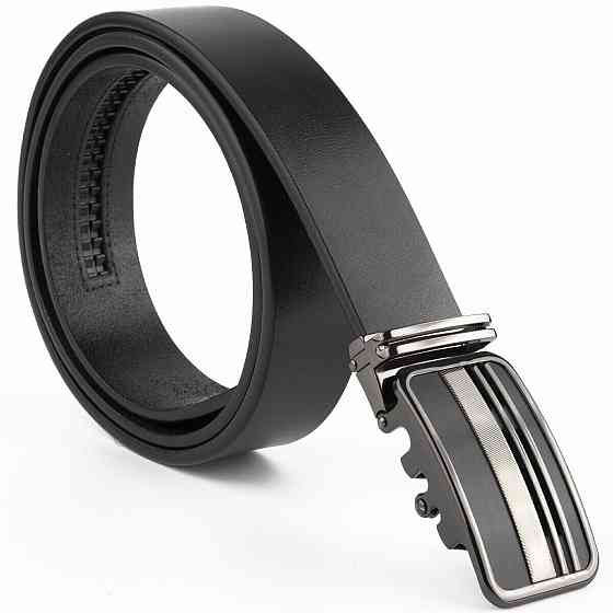 Ремень мужской с автоматической пряжкой полоски Vintage 20292 Черный Киев