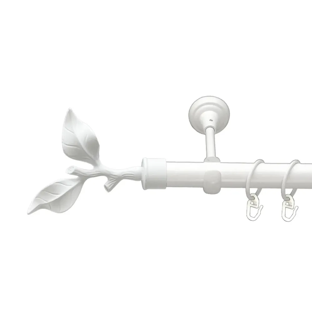 Карниз Orvit Листок Троянди металевий однорядний відкритий гладка труба кільце металеве Арктіс 25 мм 200 см (00-00021146) Львів - фото 1