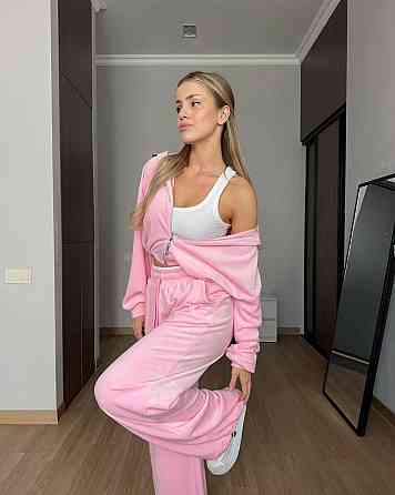 Женский прогулочный костюм двойка: кофта и штаны велюр спорт Барби, 44/46 Одесса