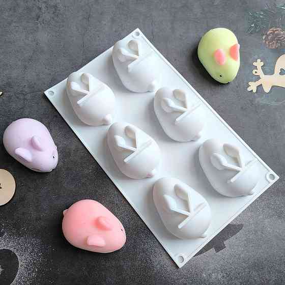 Молд силиконовый Кролики 285 мм на 170 мм белый Киев