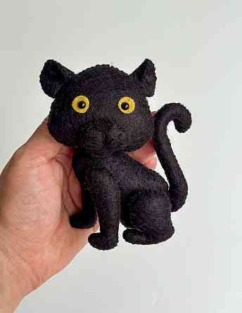 М’яка фетрова іграшка чорна пантера ручної роботи – безпечна розвиваюча іграшка Київ