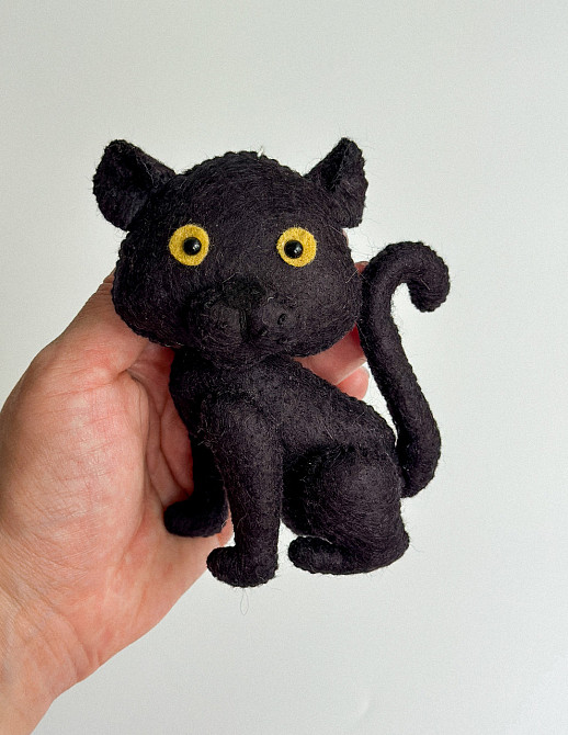 М’яка фетрова іграшка чорна пантера ручної роботи – безпечна розвиваюча іграшка Київ - фото 5