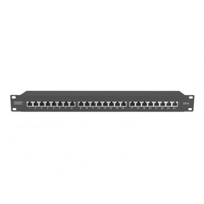 Патч-панель 19&quot; 24xRJ-45 STP cat.6a, 1U, black Digitus (DN-91624S-EA-B) Вінниця - фото 1