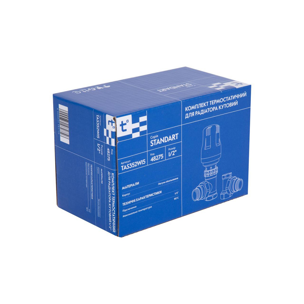 Термостатичний набір Thermo Alliance Standart кутовий 1/2" TAS352W15 Київ - фото 14