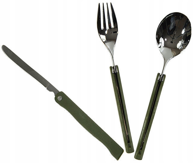 Туристический Набор Столовых приборов 3 предмета с чехлом Molle Mil-Tec от Sturm (14626000) Нержавеющая сталь Нововолынск - изображение 2