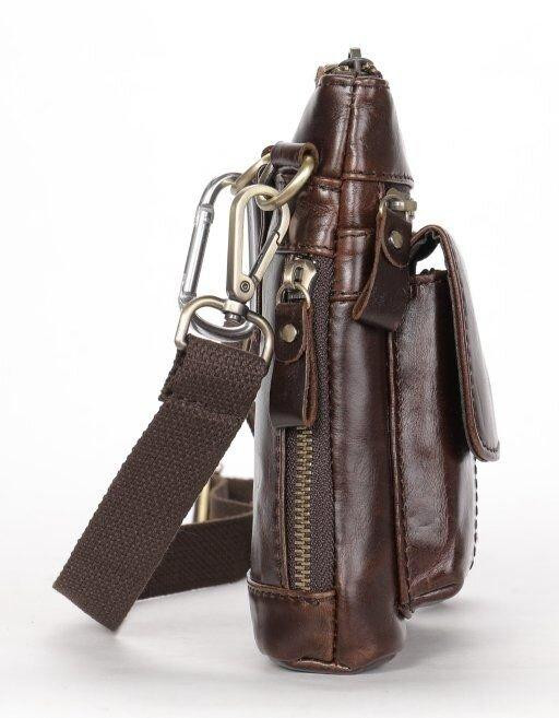 Сумка через плечо мужская Vintage 20097 Коричневая Киев - изображение 6