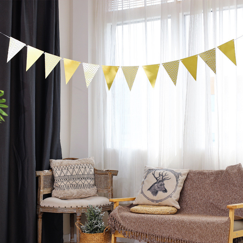 Гирлянда треугольники на праздник 4 м 18 на 13 см золотистый Киев - изображение 5