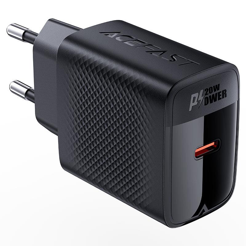 Мережевий зарядний пристрій з кабелем ACEFAST A82 PD20W GaN single USB-C charger set (P5) (EU) Black Одеса - фото 3