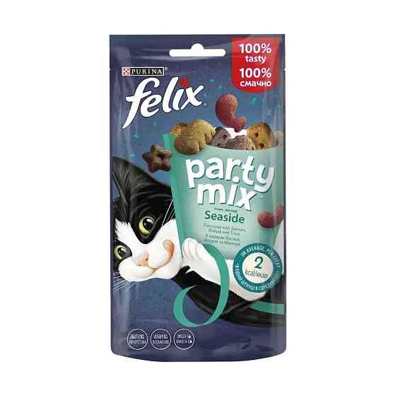 Ласощі FELIX Party Mix Морський Мікс для дорослих котів, зі смаком лосося, форелі та минтаю, 60 г Київ