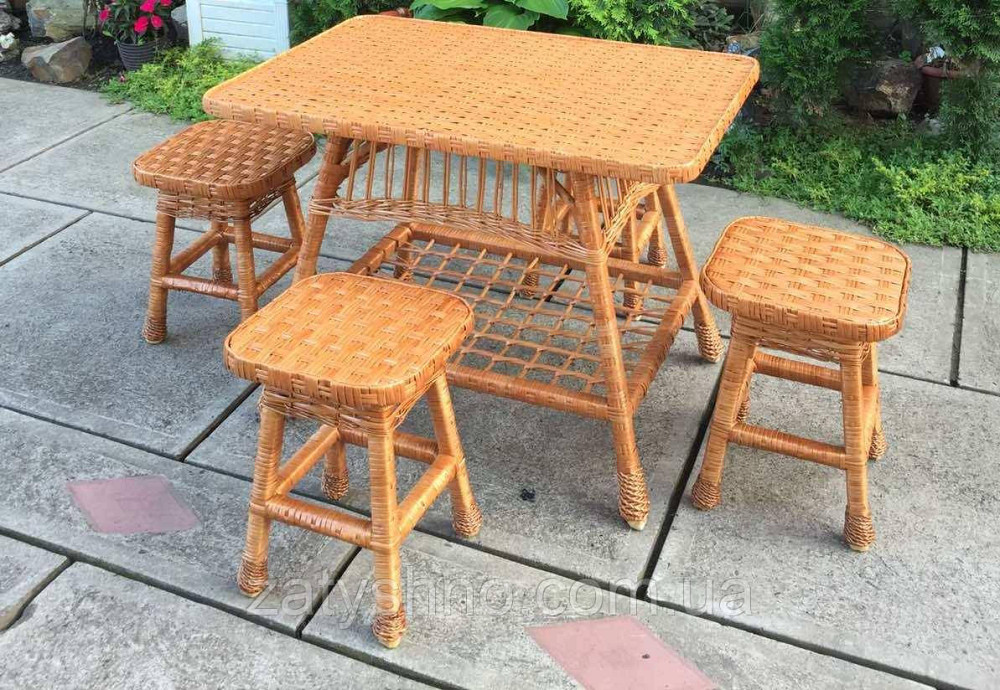Плетені меблі з табуретками Київ - фото 4