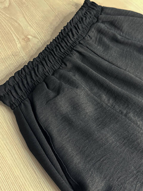 Брюки женские 0716 MOM шелковые с карманами черные, черный, XL Киев - изображение 15