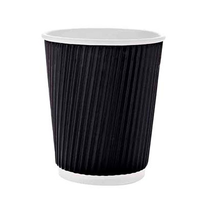 Стакани одноразові Romus Ripple гофровані Чорні 180 мл 30 шт. (635415) Вінниця - фото 1