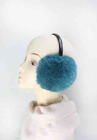 Наушники меховые детские из кролика Морская волна Харьков