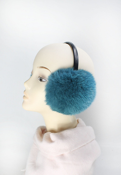 Наушники меховые детские из кролика Морская волна Харьков - изображение 1