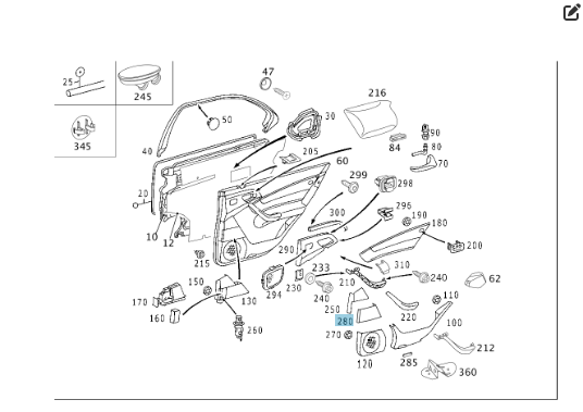 Mercedes-Benz  A2207301089 1434 Накладка бежева попільнички задніх правих дверей S-class short W220 S-class long V220 Одесса - изображение 2