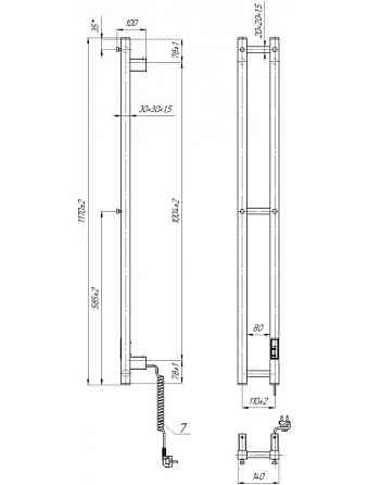 Электрический полотенцесушитель Mario e-INOX Стелла 1170х140 TR 2.0 K Киев