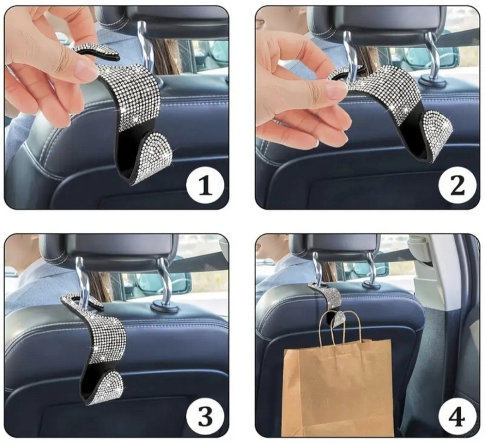 Гачки органайзери для підголовників в авто зі стразами 2 шт Сміла - фото 7