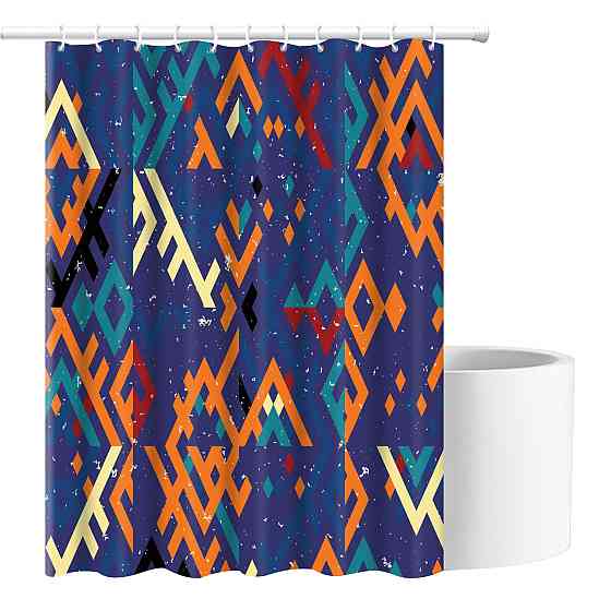 Шторка для ванны из полиэстера водонепроницаемая Bathlux 180x180 см с кольцами, занавеска для ванной комнаты Каменец-Подольский