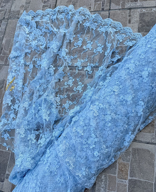 Тканина/опт/тюль блакитна — від 3 м. 110грн/м Київ - фото 3