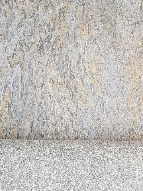 Шпалери вінілові на флізеліні AS creation Garda 1.06Х10.05 абстракція хвилі смуги коричневі сірі сріблясті Київ - фото 2