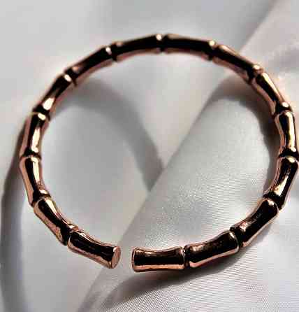 Браслет медный жесткий открытый, минималистичный браслет из меди 99.9%, регулируемый, женский аксессуар Киев