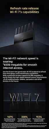 Xiaomi BE6500 Wi-Fi 7 роутер, 512 МБ, 6 антен, Mesh, MU-MIMO, WPA3, 2.5G порт, двохдіапазонний, потужний домашній маршрутизатор Николаев