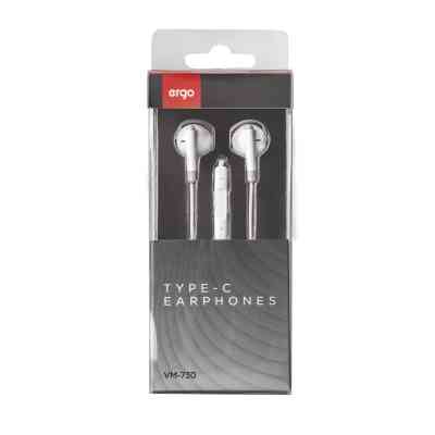 Наушники Ergo VM-730 Type-C Earphones White (VM-730W) Винница