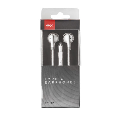 Навушники Ergo VM-730 Type-C Earphones White (VM-730W) Вінниця - фото 2