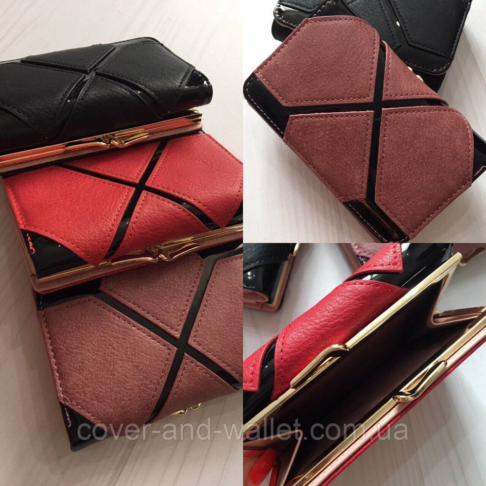 Компактный женский кошелек черного цвета с монетницей PC 623 Киев - изображение 10