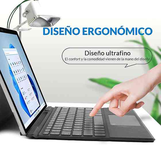 Бездротова Bluetooth-клавіатура для Microsoft Surface Pro 8/9/X з підсвіткою 7 кольорів, магнітне кріплення, сенсорна панель Київ