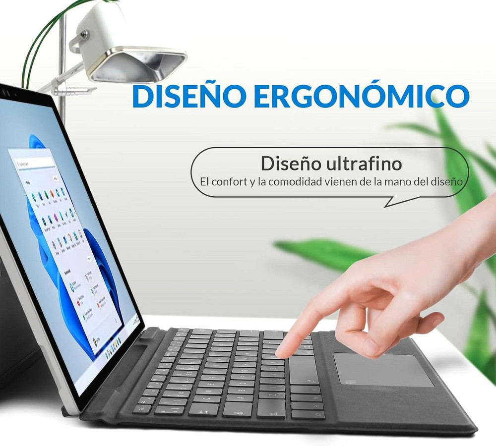 Бездротова Bluetooth-клавіатура для Microsoft Surface Pro 8/9/X з підсвіткою 7 кольорів, магнітне кріплення, сенсорна панель Київ - фото 3