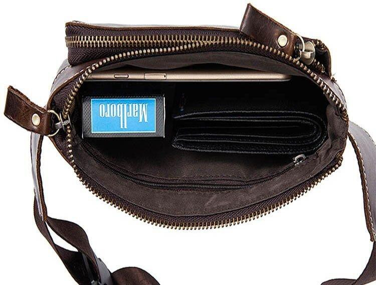 Поясна сумка гладка Коричнева (Vintage) Київ - фото 4