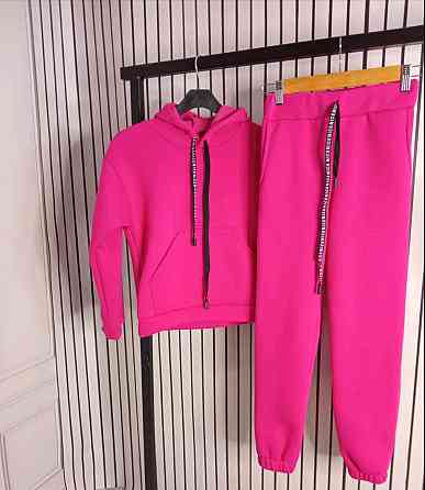 Детский подростковый малиновый теплый спортивный костюм  3нитка флис 140,146,152 Николаев