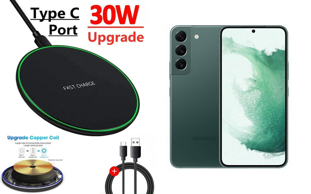 Бездротовий зарядний пристрій Copper до 30W для OnePlus 10 Pro, USB-C, LED Київ - фото 1