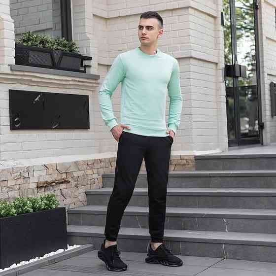 Світшот чоловічий однотонний ментоловий Pobedov 001 Київ