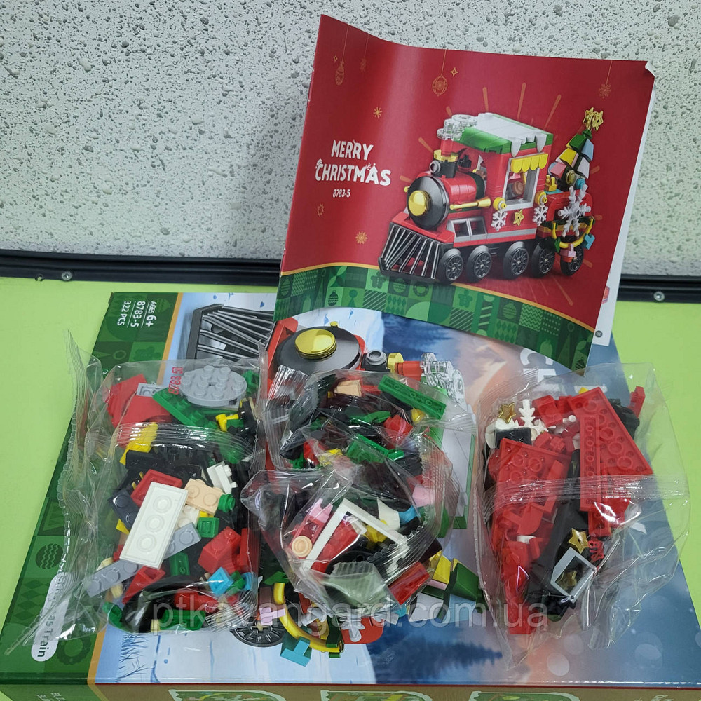Новогодний конструктор рождественский поезд 322 детали Christmas train 8783-5 Хмельницкий - изображение 3