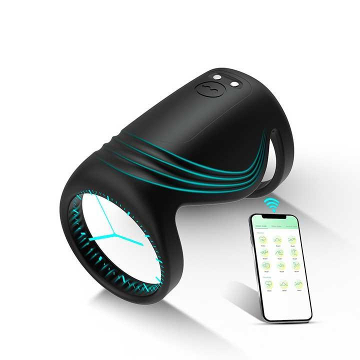 Смарт насадка на пеніс із вібрацією Black Velvets Sleeve чорний Вінниця - фото 8